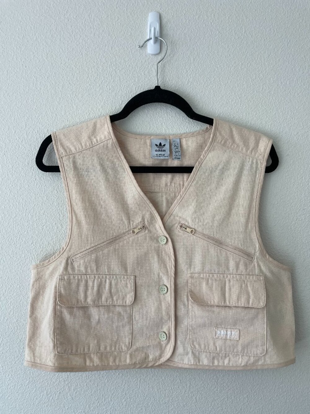 Adidas Originals Adventure Crop Gilet Vest Sand Strata - Beige, Size S